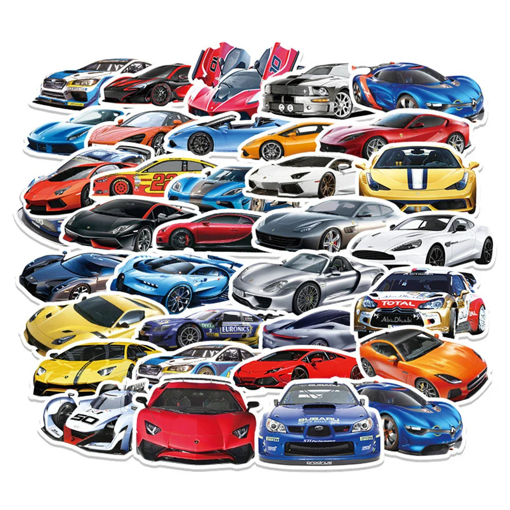 10/30/50/102PCS JDM Retrofit Racing Car Graffiti Stickers Laptop Luggage Motorcycle Fridge Car Waterproof Cool Sticker Kids Toy (ONLINE ORDER ONLY)