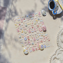 Cute Bowknot Rabbit Fruit Juice Beverage Drink Strawberry Peach Banana Adhesive Nail Art Decoration Stickers Manicure Decals (ONLINE ORDER ONLY)