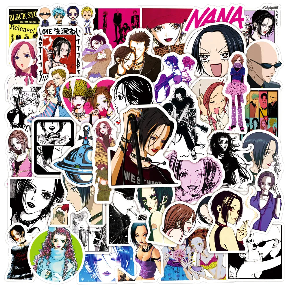 50pcs NANA Graffiti Stickers for Helmet, Wall, Desktop Decoration with Storage Box (Online Order Only)