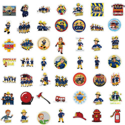 10/30/50PCS Fireman Sam Cartoon Education Stickers For Kids DIY Notebook Phone Laptop Suitcase Stationery Fire Truck Decals Gift (ONLINE ORDER ONLY)