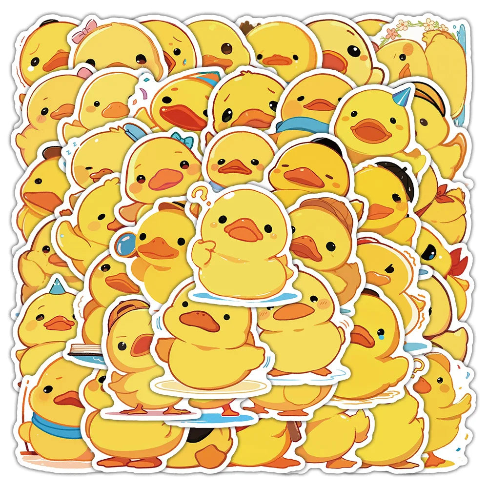10/30/50PCS Little Yellow Duck Stickers Cute Animal Graffiti Sticker Cartoon Meme DIY Luggage Laptop Phone Guitar Car Sticker (ONLINE ORDER ONLY)