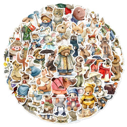 Retro Animal Cartoon Stickers for Luggage, Notebook, Guitar, Laptop, Phone, Water Bottle (10/25/50pcs) (ONLINE ORDER ONLY)