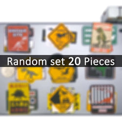 20/30/60Pieces, Beware Dinosaurs Stickers, Danger Warning, Caution Sign, Funny Slogan, for DIY Creative Decoration, Sticker Toys (ONLINE ORDER ONLY)