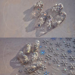 Bronzing Jelly Laser Snowflake Christmas Hot 5D Soft Embossed Relief Self Adhesive Nail Art Decoration Sticker 3D Manicure Decal (ONLINE ORDER ONLY)