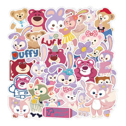 50pcs StellaLou Duffy Cartoon Stickers for Suitcase, Water Bottle, Phone, Laptop, Car, Fridge Decor (ONLINE ORDER ONLY)