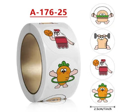 500Pcs Children's Cartoon Animal Stickers Baby Stickers Kindergarten Inspirational Little Red Flower Reward Roll Stickers (ONLINE ORDER ONLY)