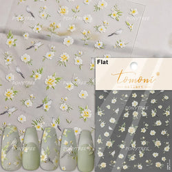 Petal Numerous Flowers Luxuriant Plant Garden Yellow Stamen Charming 5D Soft Relief Adhesive Nail Art Sticker 3D Manicure Decals (ONLINE ORDER ONLY)