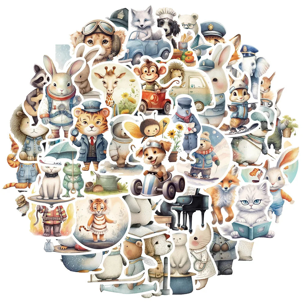 Cartoon Animal Fairy Tale Stickers for Snowboard Laptop Luggage Car Fridge (ONLINE ORDER ONLY)
