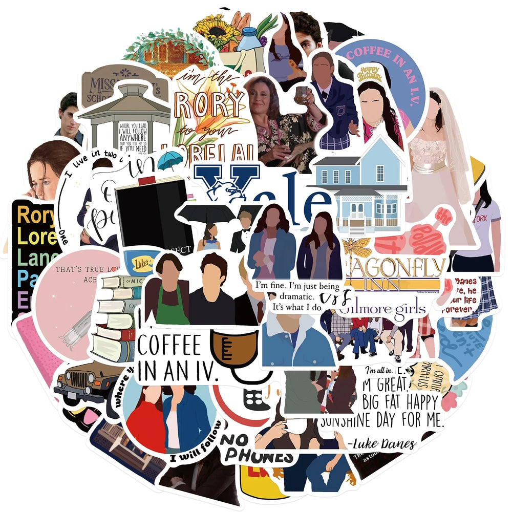 50PCS Gilmore Girls Stickers Decorative DIY For Car Skateboard Laptop Phone Luggage Creative Graffiti Waterproof Sticker Toys (ONLINE ORDER ONLY)