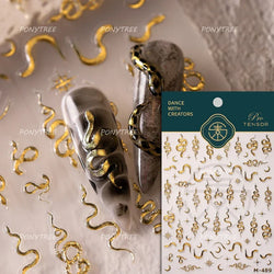 Blue Butterfly Planet Star Conch Snake Shell Clam Pearl Whale Jellyfish Moon Adhesive Nail Art Stickers Dreamy Manicure Decals (Online Order Only)