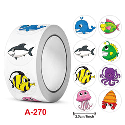 50-500pcs Cute Cartoon Marine Animal Stickers Children Reward Label Encouragement Scrapbooking Decoration Stationery Sticker (ONLINE ORDER ONLY)