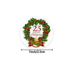 100-500pcs Christmas Gift Decorative Stickers 1 Inch Round Thank You Labels Handmade Candy Biscuits Packaging Christmas Sticker (ONLINE ORDER ONLY)