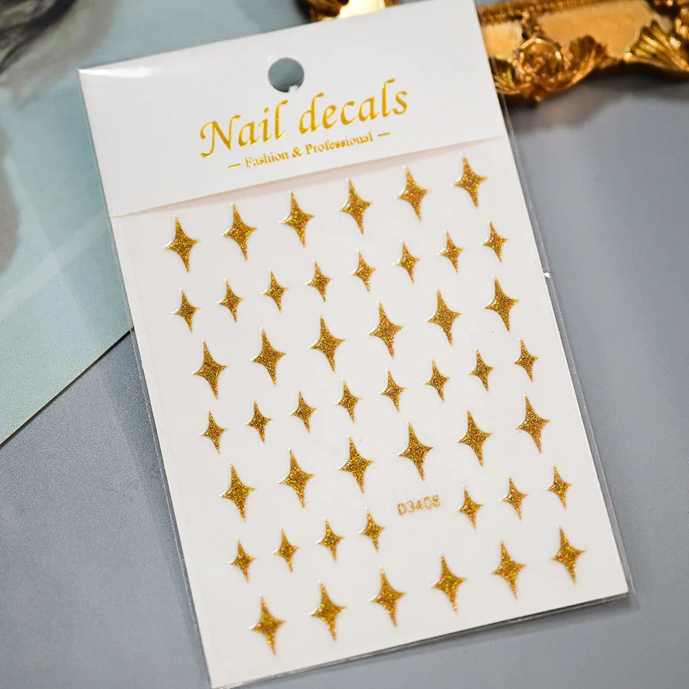1Pc Red Pink White Heart Bow Nail Art Stickers with Glitter Sequins 5D Self Adhesive Nail Decorations Slider Decals DIY Manicure (ONLINE ORDER ONLY)