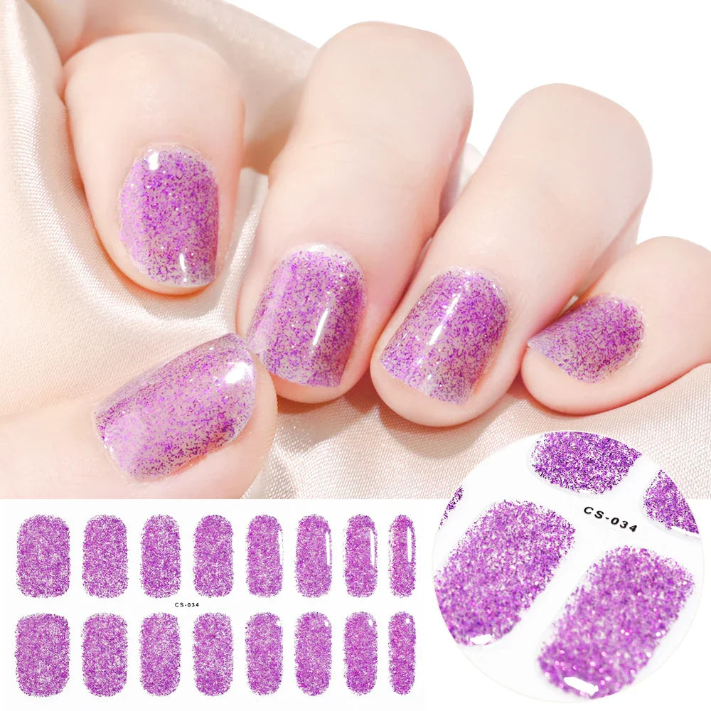 Nude Pink French Semi-Cured Gel Nail Patch Slider Adhesive Waterproof Long Lasting Full Cover Gel Nail Sticker UV Lamp Needed *^ (ONLINE ORDER ONLY)