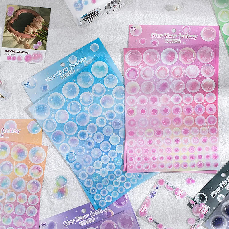 1pcs Cute Colorful Bubble Series Stickers Ins Basis Dot Laser Decoration Sticker Diary Scrapbooking DIY Album Kawaii Stationery (ONLINE ORDER ONLY)