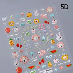 Bowknot Bear Cake Chocolates Food Star Cherry Apple Cook Love Heart Adhesive Nail Art Sticker Rhinestone Reliefs Manicure Decal (ONLINE ORDER ONLY)