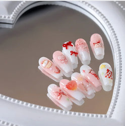 Chic Cute Cheese Ice Cream Pudding Bowknot Strawberry Muffin Stars Cake Embossed Heart Adhesive Nail Art Sticker Manicure Decals (ONLINE ORDER ONLY)