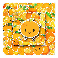 50PCS Cartoon Orange Cute Graffiti Scooter Laptop Waterproof Stickers Toys Tablet Decoration Graffiti Decals Sticker (Online Order Only)