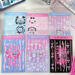 1Pc Korean Ins Butterfly Pearl Chain Sticker Cute Cat Ear Album Decorative Stickers Journal Scrapbooking Kpop Stationery Sticker (Online Order Only)