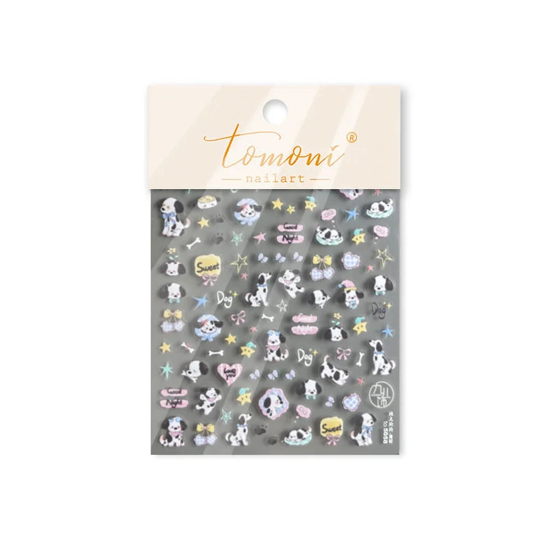 Fruits Apple Strawberry Animals Bear Dog Party Dream Flower Bone Rain Self Adhesive Nail Art Decoration Sticker Manicure Decals (Online Order Only)