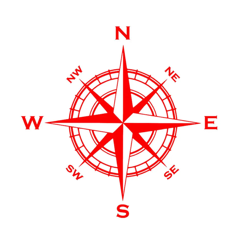 Nautical Compass Car Stickers Outdoor Personality Styling Decoration Laptop Sticker Reflective Rear End Glass Vinyl Decals (ONLINE ORDER ONLY)