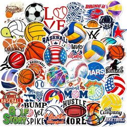 50Pcs Cartoon Ball Graffiti Stickers for Helmet, Wall, DIY Decor (Online Order Only)