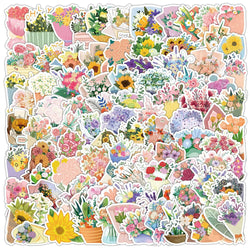 Cute Cartoon Flower Stickers - 10/30/50/100pcs Aesthetic Decals for Laptop, Phone, Diary, Scrapbook (Online Order Only)