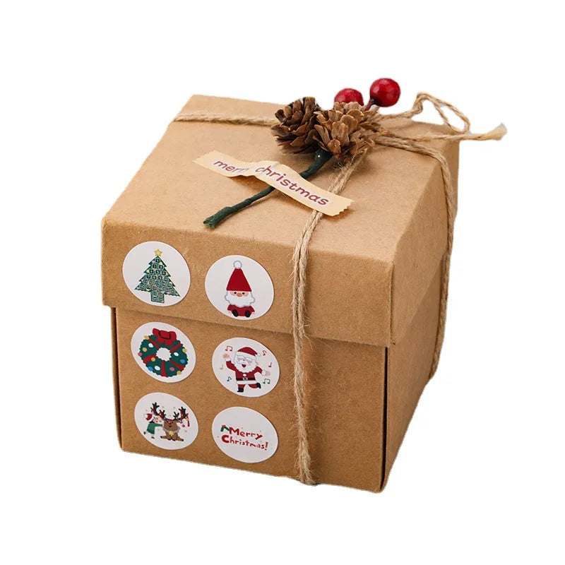 100-500pcs Merry Christmas Holiday Decoration Sticker 2.5cm Party Gift Baking Seal Sticker Invitation Letter Envelope Sticker (ONLINE ORDER ONLY)