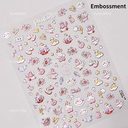 Cute Duck Pear Bowknot Mini Flower Duckling Line Bow Photo Frame Seal Stamp Figure Self Adhesive Nail Art Sticker Manicure Decal (ONLINE ORDER ONLY)