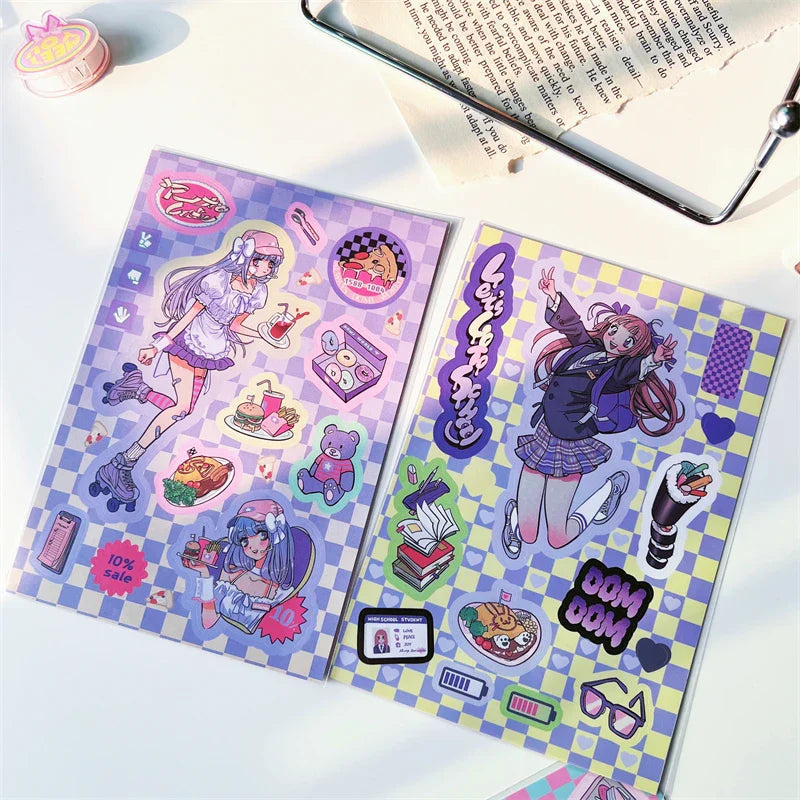 Korean ins Sweet Cool Girl Sticker Scrapbooking Diary DIY Album Decoration Sticker Aesthetic Stationery Art Supplies Personalizd (ONLINE ORDER ONLY)