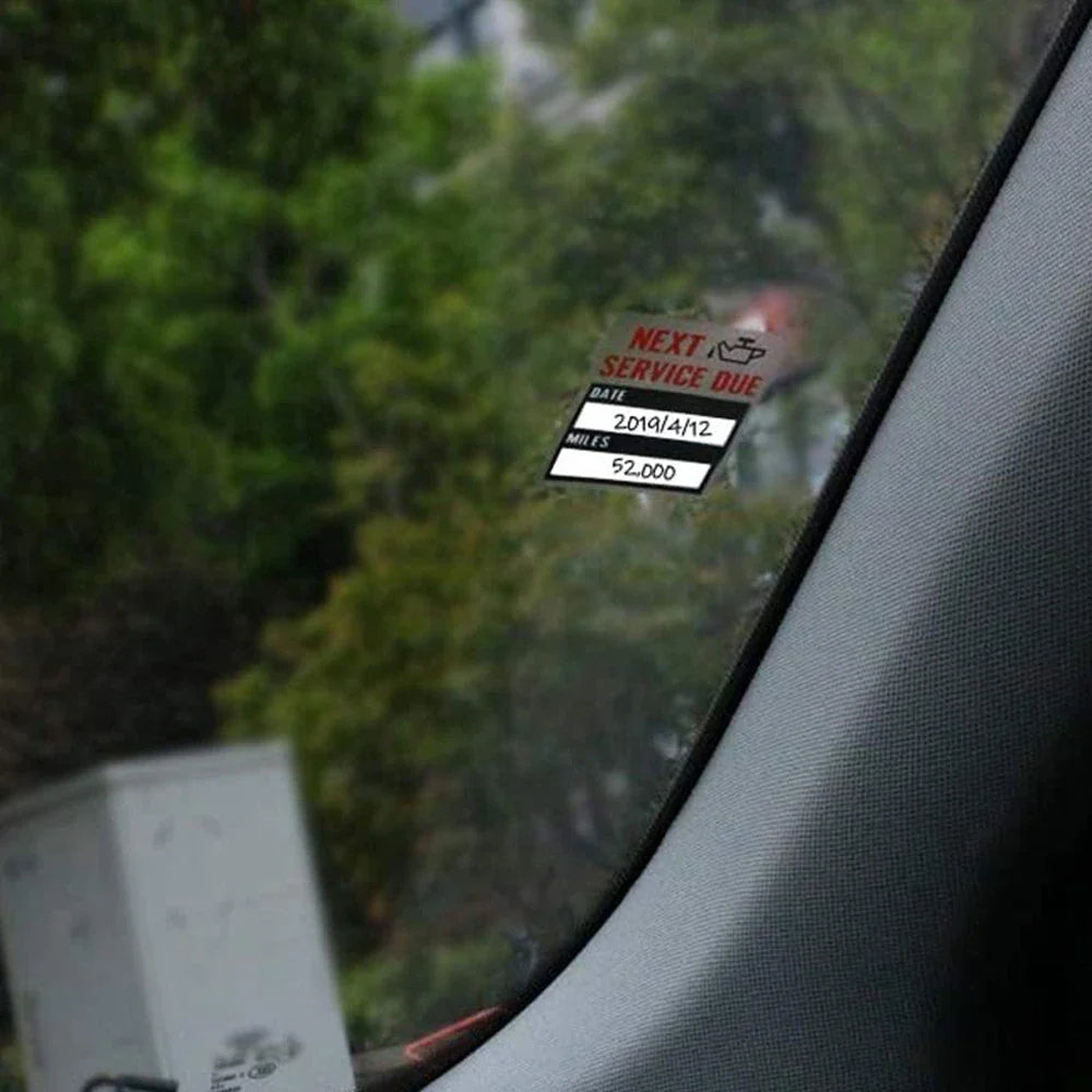 100pcs/roll Oil Change Maintenance Service Reminder Stickers Adhesive Window Labels Car Sticker "NEXT SERVICE DUE" (ONLINE ORDER ONLY)
