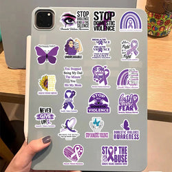 50Pcs Fight Domestic Violence Slogan Stickers Graffiti Personalized Decoration For Guitar Laptop Luggage DIY Waterproof Sticker (ONLINE ORDER ONLY)
