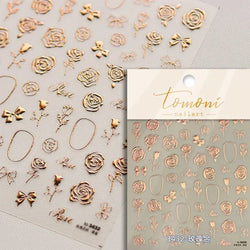 Pale Flower Bouquet Label Bowknot Stationery Sunflower Daisy Leaf 3D Self Adhesive Nail Art Stickers Rhinestone Manicure Decals (Online Order Only)