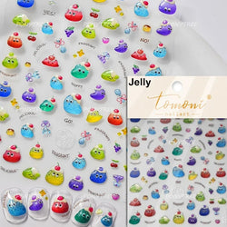 Colored Shiny Jelly Claw Paw Pudding Dessert Cherry Bowknot Cake Bow Tie Drink Food Love Heart Nail Art Sticker Manicure Decal (ONLINE ORDER ONLY)