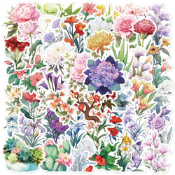 10/50pcs Cute Pretty Flowers Stickers Aesthetic DIY Notebook Diary Travel Luggage Phone Laptop Classic Decals Graffiti Sticker (ONLINE ORDER ONLY)