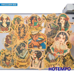 20/30/50Pieces Old School Style Sailor Tattoo Girls Retro Graffiti Stickers for Phone Luggage Bike Car Motorcycle Laptop Sticker (Online Order Only)