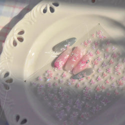Shiny Butterfly White Pink Purple Romantic Animals Retro Photo Frame Chic Delicate Adhesive Nail Art Stickers 5D Manicure Decals (ONLINE ORDER ONLY)