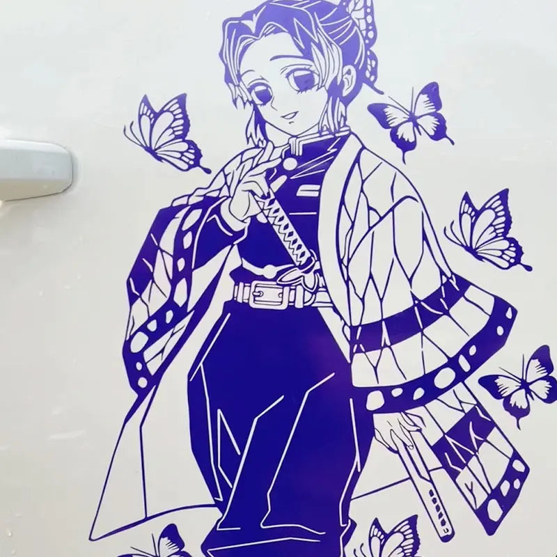 Anime Stickers Ghost Squad Girl For Car Sticker Decoration Door Hood Die Cutting Cartoon External Accessories Vinyl Decals (ONLINE ORDER ONLY)