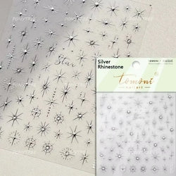 Chic Colourful Star Moon Curved Line Arc Necklace Love Heart Hanging in The Air Cherry Adhesive Nail Art Stickers Manicure Decal (Online Order Only)