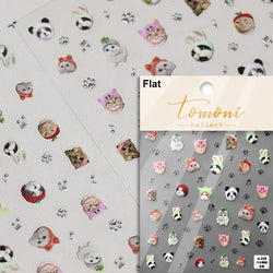 White Halo Dyeing Cat Face Cup Black Orange Toy Umbrella Love Heart Kitty Cake Embossed Relief Nail Art Stickers Manicure Decals (ONLINE ORDER ONLY)