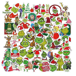 50pcs Grinch Anime Sticker Pack for Laptop, Phone, Car, Scooter, Water Bottle, Suitcase, Refrigerator, Stationery (ONLINE ORDER ONLY)