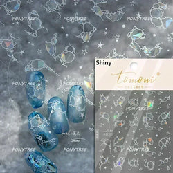 Hot Stamping Laser Shell Conch Starfish Pearl Whale Coral Dolphin Summer Beach Sea Wave Jellyfish Bubble Nail Art Stickers Decal (ONLINE ORDER ONLY)