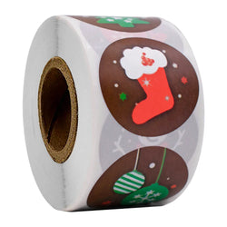 100-500pcs Merry Christmas Stickers Round Holidays Stickers For Xmas Thank You Greeting Cards Sealing Gift Decoration Stickers (Online Order Only)