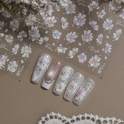 Charm Pink Yellow Flower Petal Stamen Stamen Peony Self Adhesive Nail Art Decorations Stickers Shiny Rhinestone Manicure Decals (ONLINE ORDER ONLY)
