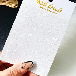 1PC Heart Love Design 3D Nail Art Sticker English Letter Self-Adhesive Slider Valentine's Day DIY Manicure Tips Accessories Tool (ONLINE ORDER ONLY)