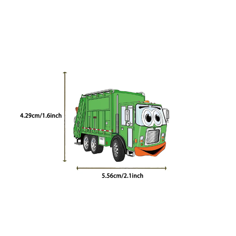 50PCS Green Garbage Truck Stickers For Suitcase Skateboard Laptop Luggage Phone Car Styling DIY Decal Sticker (ONLINE ORDER ONLY)