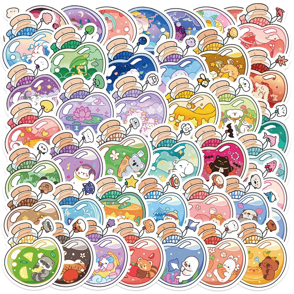 10/30/50PCS INS Style Stickers Elf in Bottle Cartoon Decals Cute Animal Graffiti Sticker Laptop Phone Guitar Car Bike Skateboard (ONLINE ORDER ONLY)