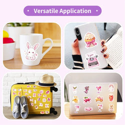 10/30/50PCS Kawaii Pink Sweet Sticky PVC Sticker Aesthetic Children's Stationery DIY Decoration Scrapbooking School Supplies (ONLINE ORDER ONLY)