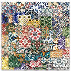 62PCS Vintage Tile Pattern Stickers for Luggage, Skateboard, Laptop, Helmet, Guitar (ONLINE ORDER ONLY)