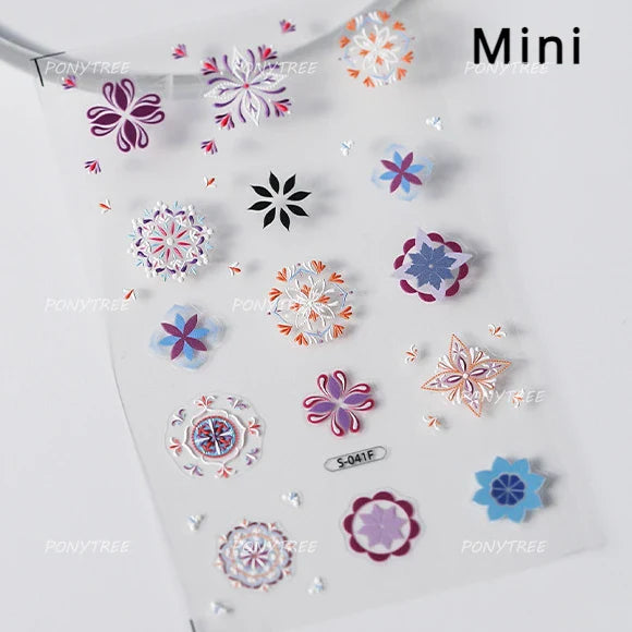 Baroque Figure Flower Totem Geometric Star Love Heart Hot Stamping Embossed Relief Self Adhesive Nail Art Sticker Manicure Decal (ONLINE ORDER ONLY)